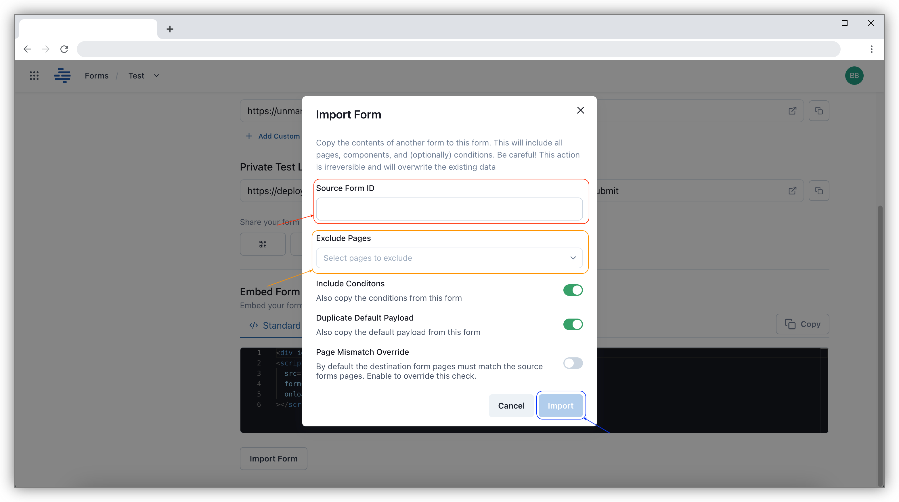 Forms renaming