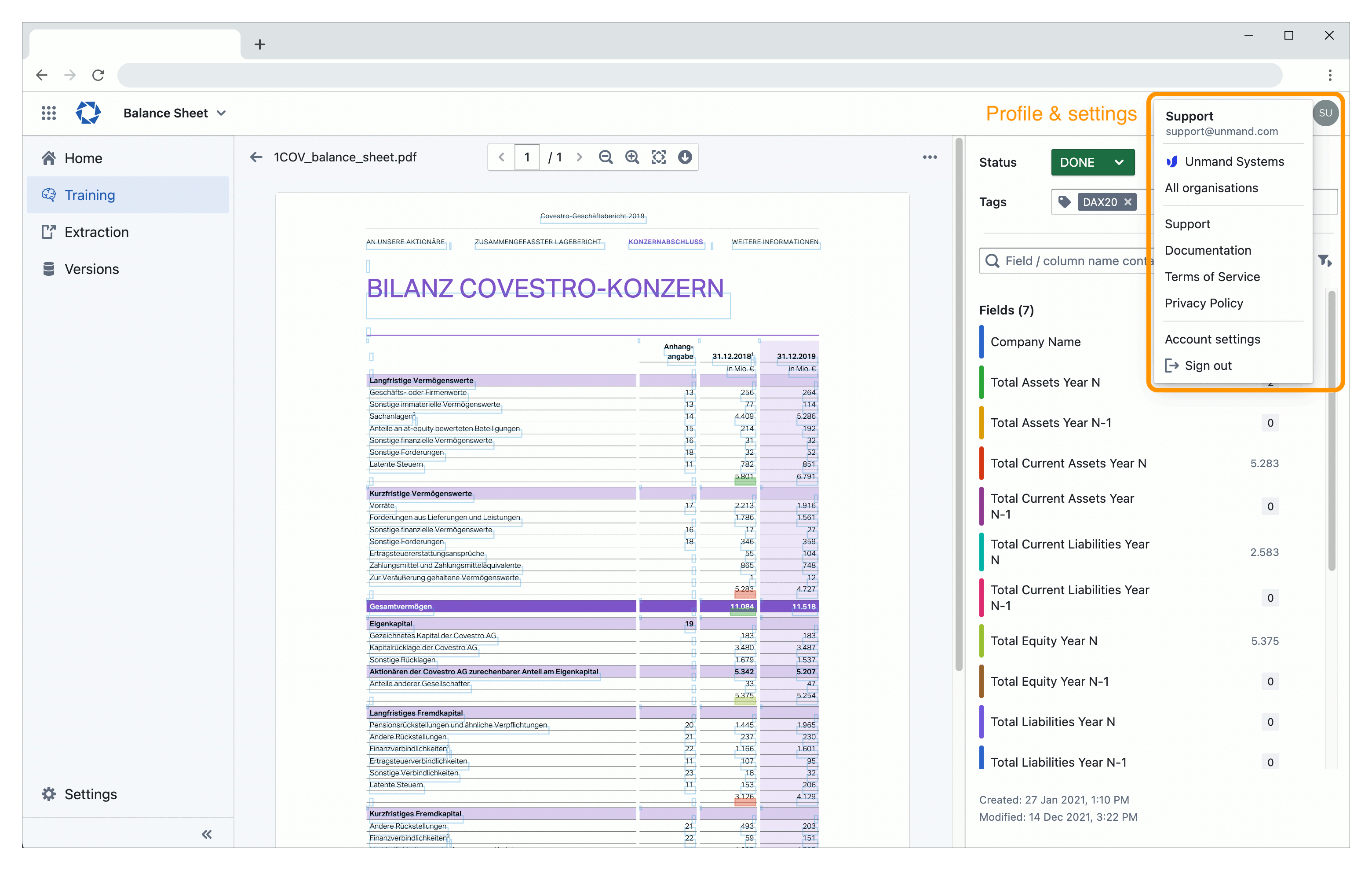 Portal Navigation Profile and Settings